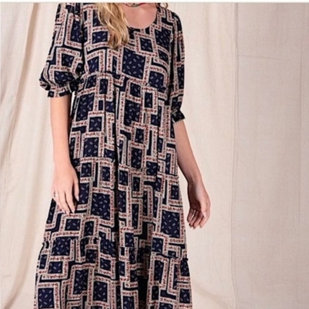 Natural Life Lucia Floral Tiered Maxi Dress Size M Gently Worn